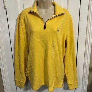 Polo Ralph Lauren Quarter Zip Pullover Sweater Yellow Men’s Small